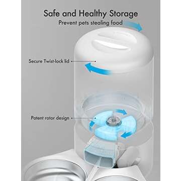 PETLIBRO Automatic Cat Food Dispenser for Two Cats 5L Auto Cat Feeder Dry Food Dispenser with Splitter & 2 Stainless Bowls, 10s Meal Call and Timer Setting 50 Portions 6 Meals Per Day for Cat and Dog