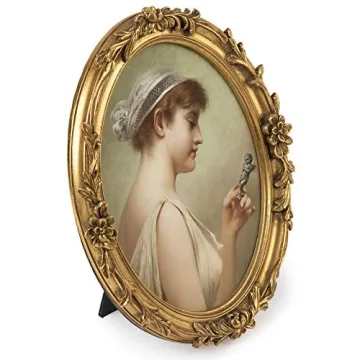 ASOWIN Oval Antique Vintage Picture Frame in Gold 8x10