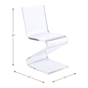 Modern Acrylic Z-Base Accent Chair for Home & Dining