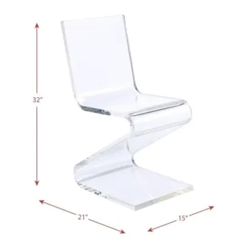 Modern Acrylic Z-Base Accent Chair for Home & Dining
