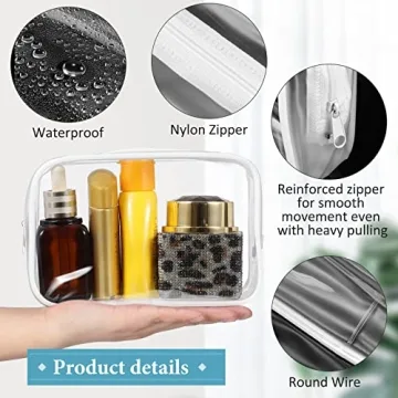 Weewooday Clear Cosmetics Bag Set - 12 Waterproof Pouches