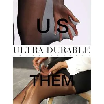 HOTBOSS 40D Semi-Sheer Control Top Rip-Resistant Tights