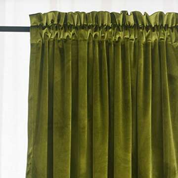 Elegant Olive Green Velvet Curtains for Home Decor
