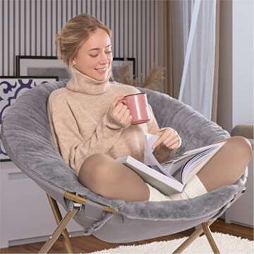 Milliard Comfy Faux Fur Saucer Chair for All Age Groups