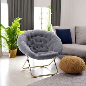 Milliard Comfy Faux Fur Saucer Chair for All Age Groups