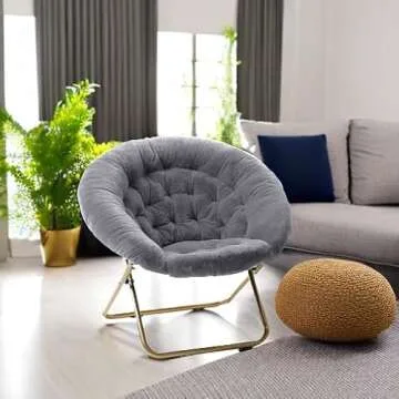 Milliard Comfy Faux Fur Saucer Chair for All Age Groups