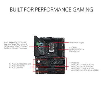 ASUS ROG Strix Z790-F Gaming WiFi 6E LGA 1700(Intel 14th&13th &12th Gen) ATX gaming motherboard(16 +...
