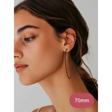 FOCALOOK Extra Large Hoop Earrings Lightweight Hypoallergenic