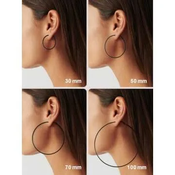 FOCALOOK Extra Large Hoop Earrings Lightweight Hypoallergenic