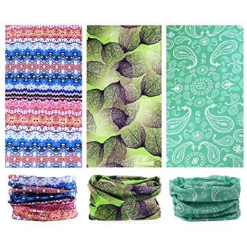 Toes Home 6PCS Outdoor Headband Neck Gaiter Scarf Sport Wear