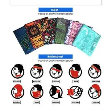 Toes Home 6PCS Outdoor Headband Neck Gaiter Scarf Sport Wear