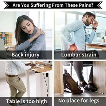 BOJUZIJA Ergonomic Drafting Chair,Standing Computer Desk Chair,Foot Ring,Lumbar Support,Swivel Task Chair -Black