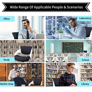 BOJUZIJA Ergonomic Drafting Chair,Standing Computer Desk Chair,Foot Ring,Lumbar Support,Swivel Task Chair -Black