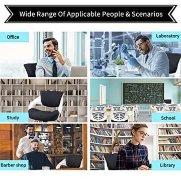 BOJUZIJA Ergonomic Drafting Chair,Standing Computer Desk Chair,Foot Ring,Lumbar Support,Swivel Task Chair -Black