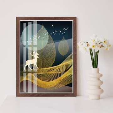 puthiac 16x20 Walnut Picture Frames for Wall - Minimalist 16x20 Oak Wood Frames, 16"x20" Picture Frame Wood, Natural Solid Wooden Picture Frames for Wall Art Photo and Prints (1 Pack, Walnut)