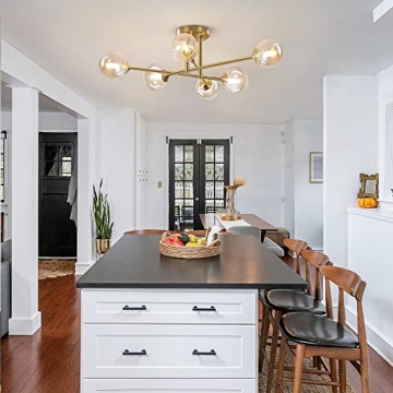 Flyrose 6-Light Gold Ceiling Fixture for Elegant Lighting