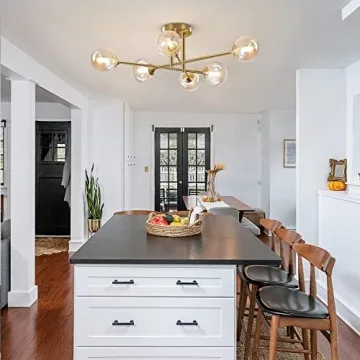 Flyrose 6-Light Gold Ceiling Fixture for Elegant Lighting