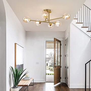 Flyrose 6-Light Gold Ceiling Fixture for Elegant Lighting