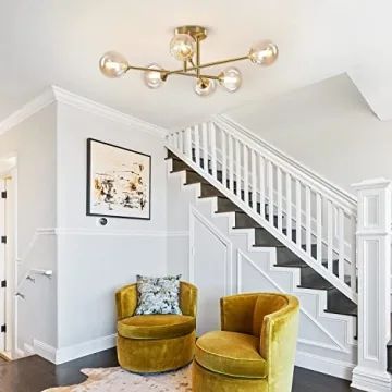 Flyrose 6-Light Gold Ceiling Fixture for Elegant Lighting