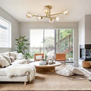 Flyrose 6-Light Gold Ceiling Fixture for Elegant Lighting