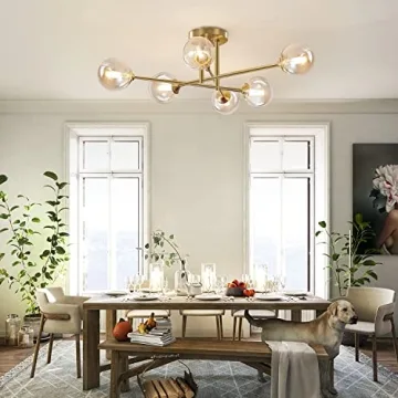 Flyrose 6-Light Gold Ceiling Fixture for Elegant Lighting