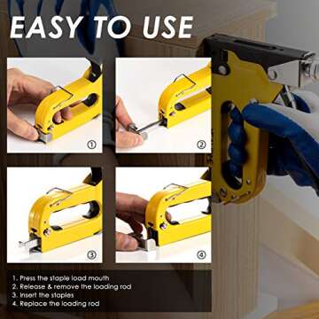 YEAHOME Heavy Duty 4-in-1 Staple Gun with 6000 Staples