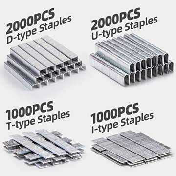 YEAHOME Heavy Duty 4-in-1 Staple Gun with 6000 Staples