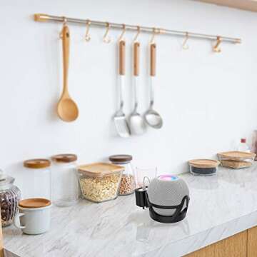 LeongLzt Ouligei Top-Notch Quality Homepod Mini Wall Mount Holder, Homepod Mini Plug Mount with in-Built Cable Management System, No Screws Needed - an Elegant Space Saving Accessory