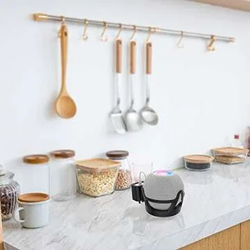 LeongLzt Ouligei Top-Notch Quality Homepod Mini Wall Mount Holder, Homepod Mini Plug Mount with in-Built Cable Management System, No Screws Needed - an Elegant Space Saving Accessory