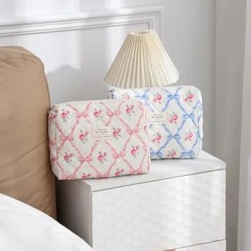 Stylish Floral Travel Makeup Bag for Women and Girls