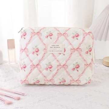 Stylish Floral Travel Makeup Bag for Women and Girls