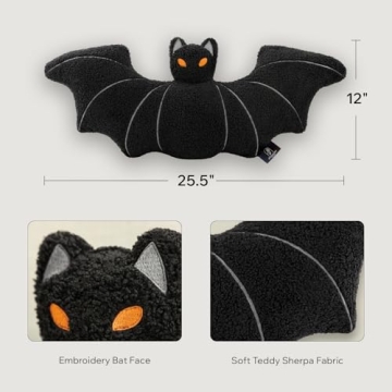 Phantoscope Halloween Bat Shaped Pillow - Spook Up Your Space