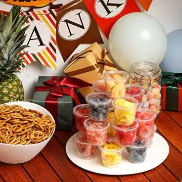 Portion Cups with Lids - 240 Sets, Stackable & Airtight