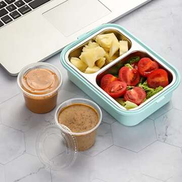 Portion Cups with Lids - 240 Sets, Stackable & Airtight