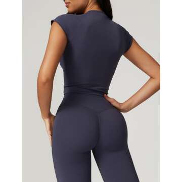 ABOCIW Women's High Waist Flare Leggings & Crop Top Set