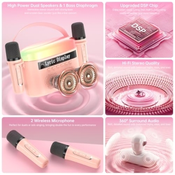 Portable Bluetooth Karaoke Speaker with Dual Speakers & LED Display for All Ages - Perfect for Parti...