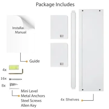 Onlysky Set of 4 Kids' Wall-Mounted Bookshelf for Nurseries