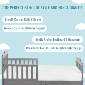 Classic Toddler Bed in Cool Grey - Safe & Stylish