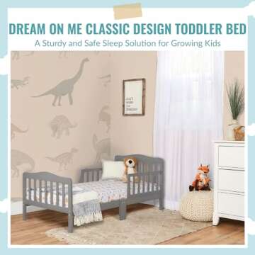 Classic Toddler Bed in Cool Grey - Safe & Stylish