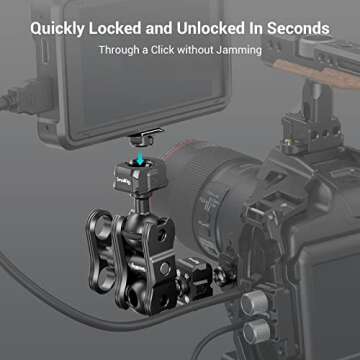 SmallRig Quick Release Ballhead Magic Arm - 360° Rotation, Aluminum, 5kg Load Capacity