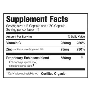 EZC Pak 5-Day Tapered Immune Support Booster - Vitamin Immune Support Supplement, Echinacea, Zinc Vi...