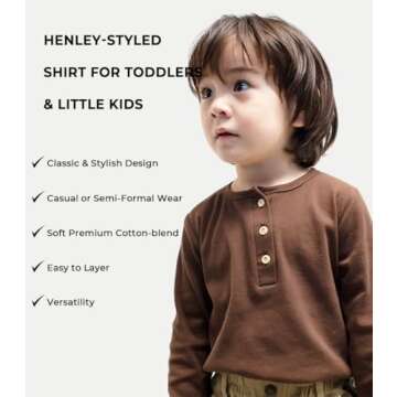 Comfy Enfants Chéris Toddler Henley Tee for Boys