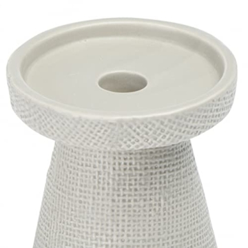 Main + Mesa Stoneware Candle Holders Set of 2  Gray