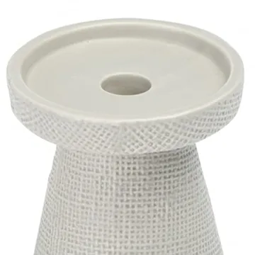 Main + Mesa Stoneware Candle Holders Set of 2  Gray