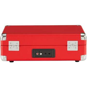 Crosley CR8005DP-RE1 Cruiser Plus Vintage 3-Speed Bluetooth in/Out Suitcase Vinyl Record Player Turntable, Red