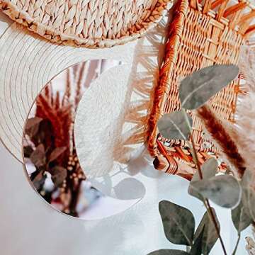 Crescent Moon Mirror - Chic Boho Wall Decor Enhances Any Room