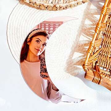 Crescent Moon Mirror - Chic Boho Wall Decor Enhances Any Room