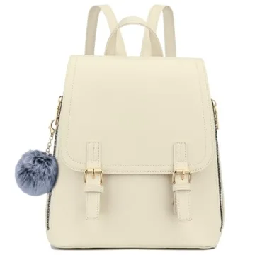 KKXIU Stylish Small Teen Girls Backpack Bag for Women Synthetic Leather Mini Bookbag Purse with Mult...