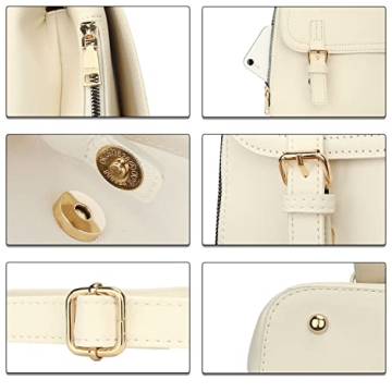 Stylish KKXIU Cream Vegan Leather Mini Backpack