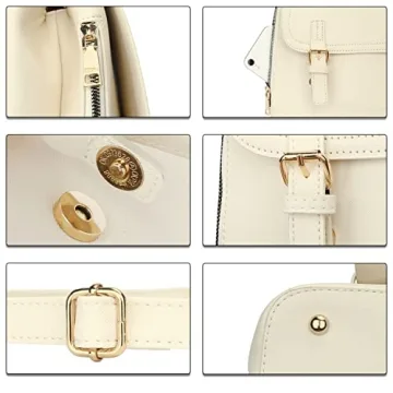 Stylish KKXIU Cream Vegan Leather Mini Backpack